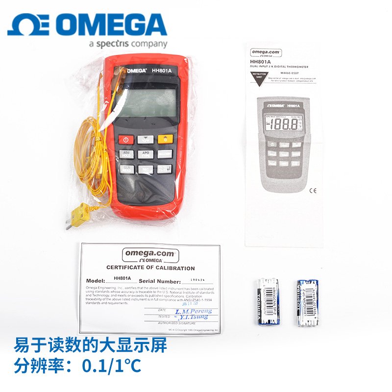 美国OMEGA手持热电偶温度计HH800系列