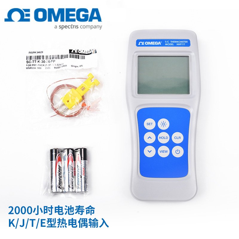 美国OMEGA 0.04％精度多通道数显热电偶温度计HH911T,HH912T