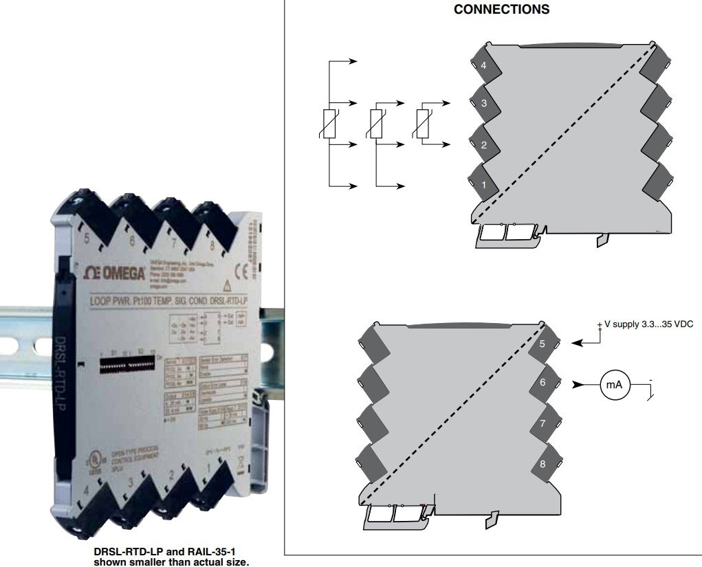 美国OMEGA RTD输入非隔离DIN导轨环路供电信号调节器