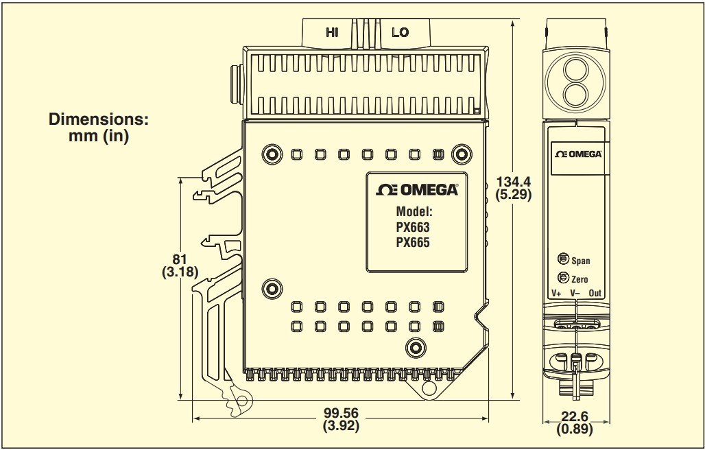 美国OMEGA DIN导轨低差压变送器