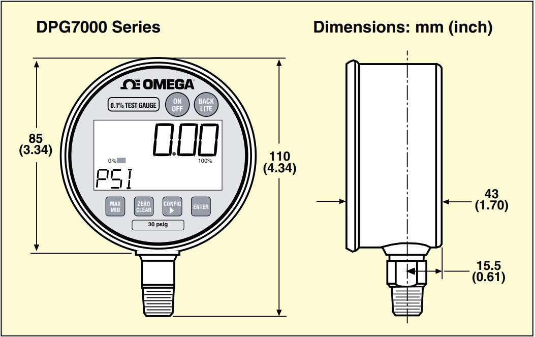 美国OMEGA高精度数字测试压力表
