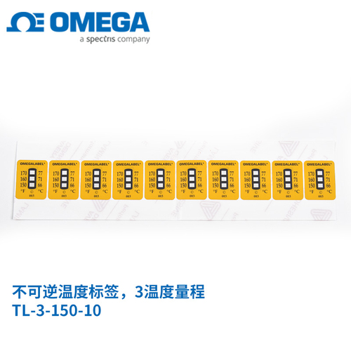 美国OMEGA不可逆温度标签,3温度量程TL-3系列