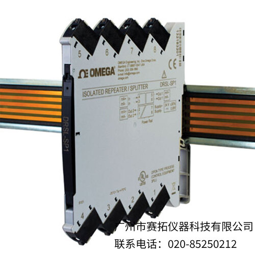 美国OMEGA用于电流信号的隔离式DIN导轨中继器/分路器DRSL-SP1