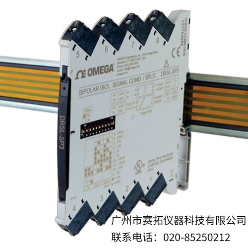 美国OMEGA用于过程信号的双极隔离DIN导轨信号调节器/分路器DRSL-SP3