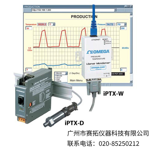 美国OMEGA压力和温度虚拟图表记录仪iPTX-D,iPTX-W